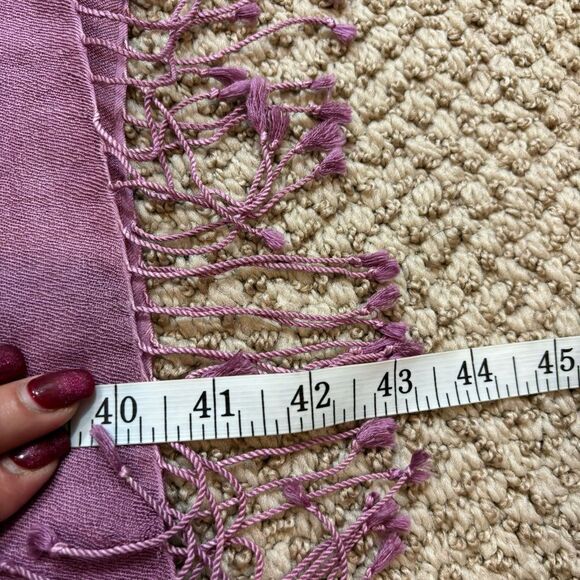 Ladies Mix Nouveau Pink Fringe End Pashmina‎ - Picture 6 of 12